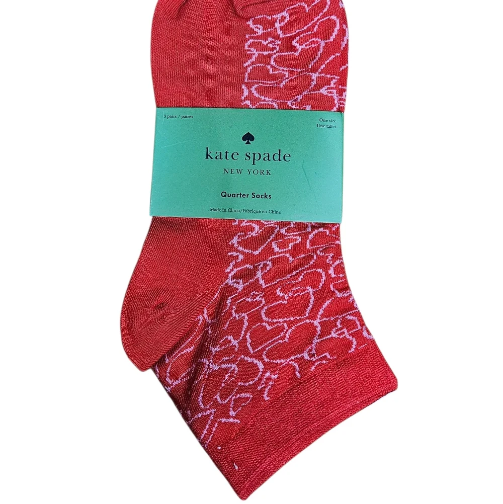 Kate Spade 3 Pack Quarter Socks NWT